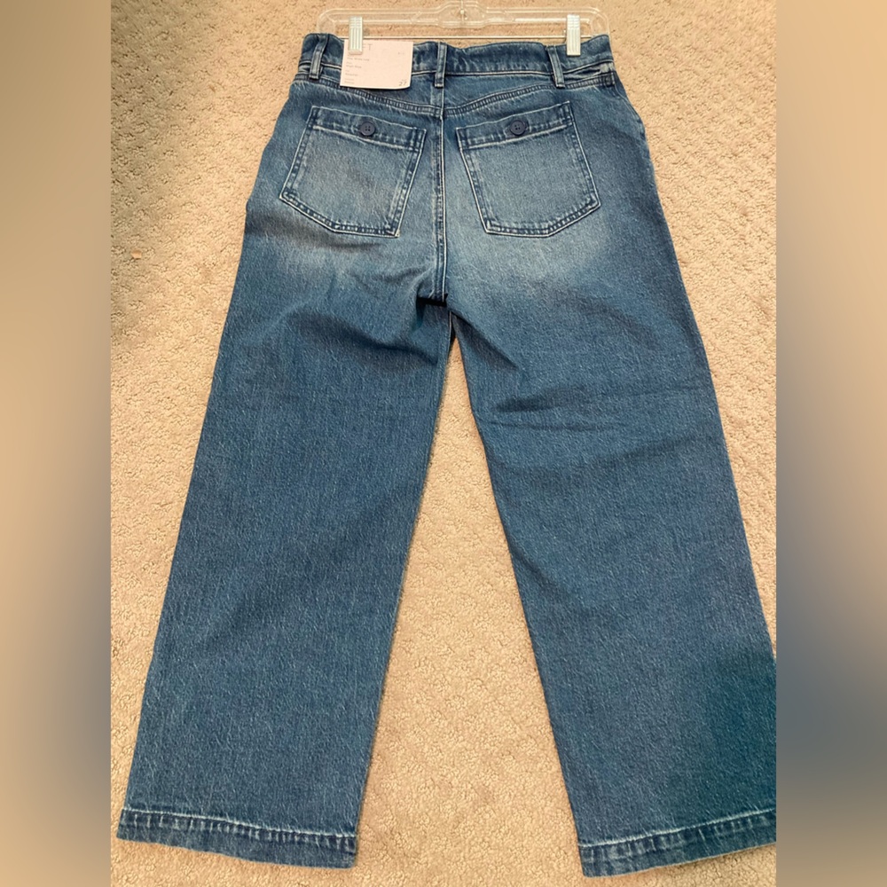 LOFT Petite Sailor High Rise Wide Leg Crop Jeans in Vintage Indigo Wash (4/27P) - Picture 5 of 8
